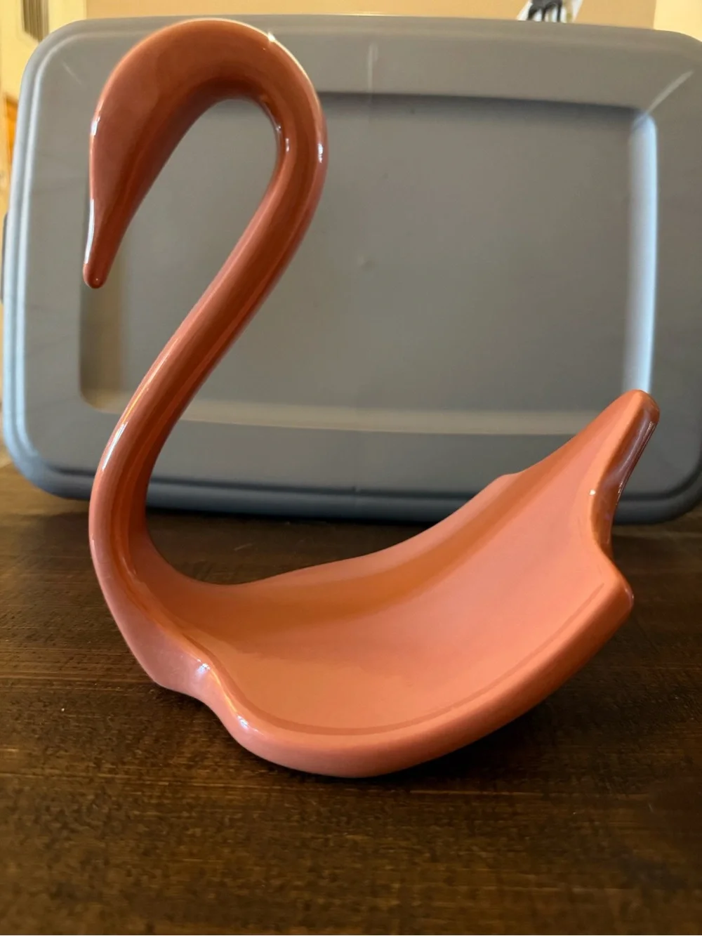 Vintage Nova Designs Fine Ceramic Terracotta color Swan Towel holder.